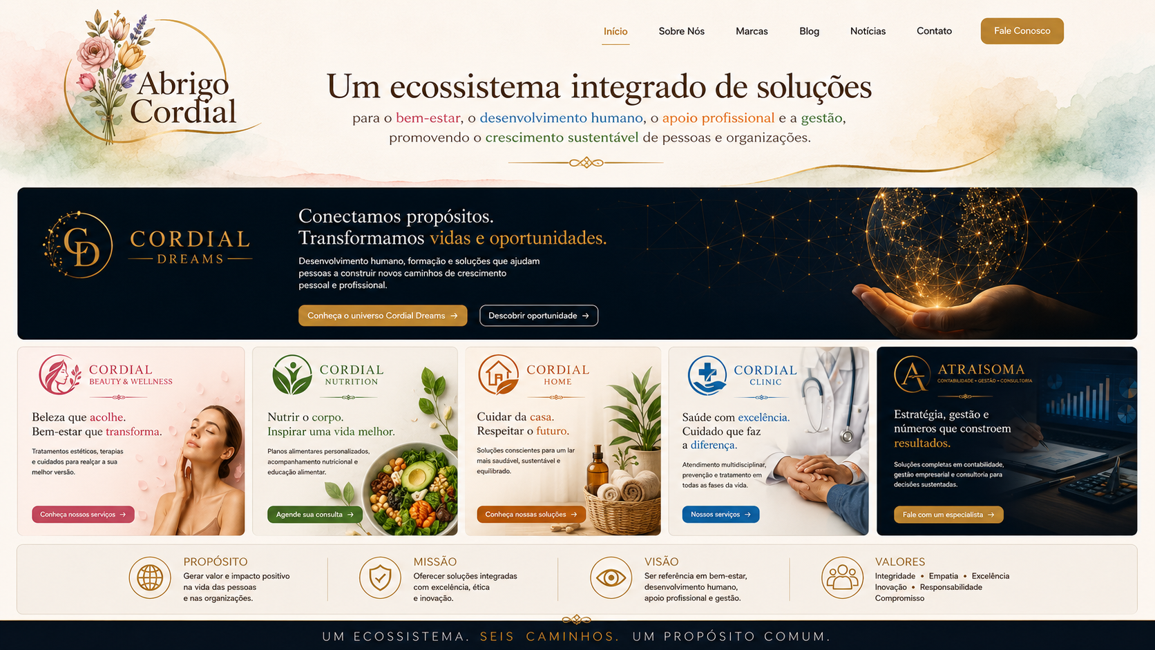 página de entrada elegante e sofisticada